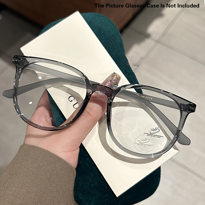 Round transparent lens glasses for retro fashion, computer use for men and women.