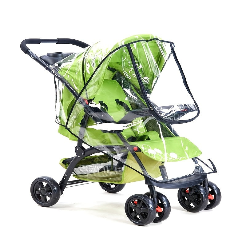 Protect your baby from the elements with a breathable, windproof, and rainproof cover for your stroller. This cover features a U-shaped zipper door and side ventilation for easy access and airflow. Suitable for use in all seasons, it will keep your