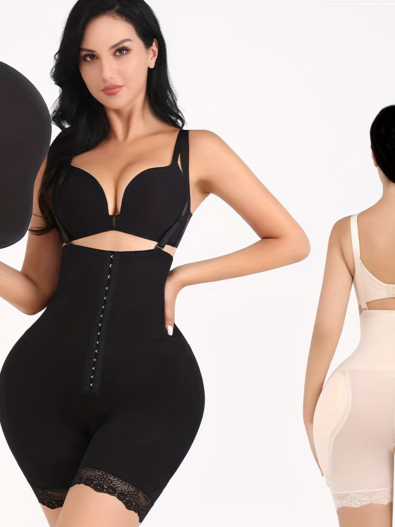 Women's shapewear for tummy control, butt lifting, and thigh slimming.