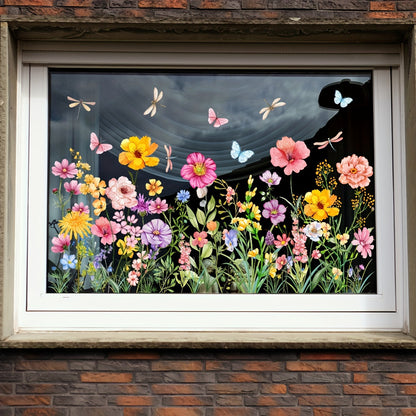 Decorate your bedroom, kitchen, or balcony with the modern design of the 1pc D12006-YX Contemporary Floral And Butterfly Glass Window Cling. This 30X60Cm PVC static adhesive decal features a reusable double-sided print for easy application and removal.