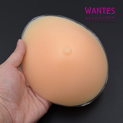 Silicone Gel Breast Prosthesis for Post-Surgery Support and Cosplay - Soft, Skin-Tone, Single Piece