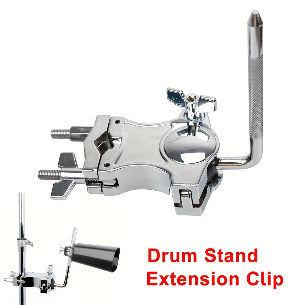 Tom Drum Extension Clamp, Cowbell Clamp for Drum Stand with Adjustable Rod Holder.