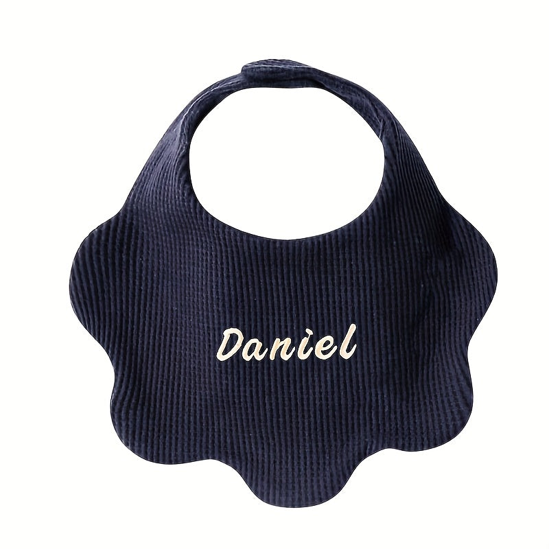 Customize your baby's style with our Personalized Drool Bibs. These bibs feature custom embroidery, an adjustable snap closure, and soft absorbent knit fabric. They make the perfect gift for a baby shower or holiday. Suitable for babies aged 0-3 years