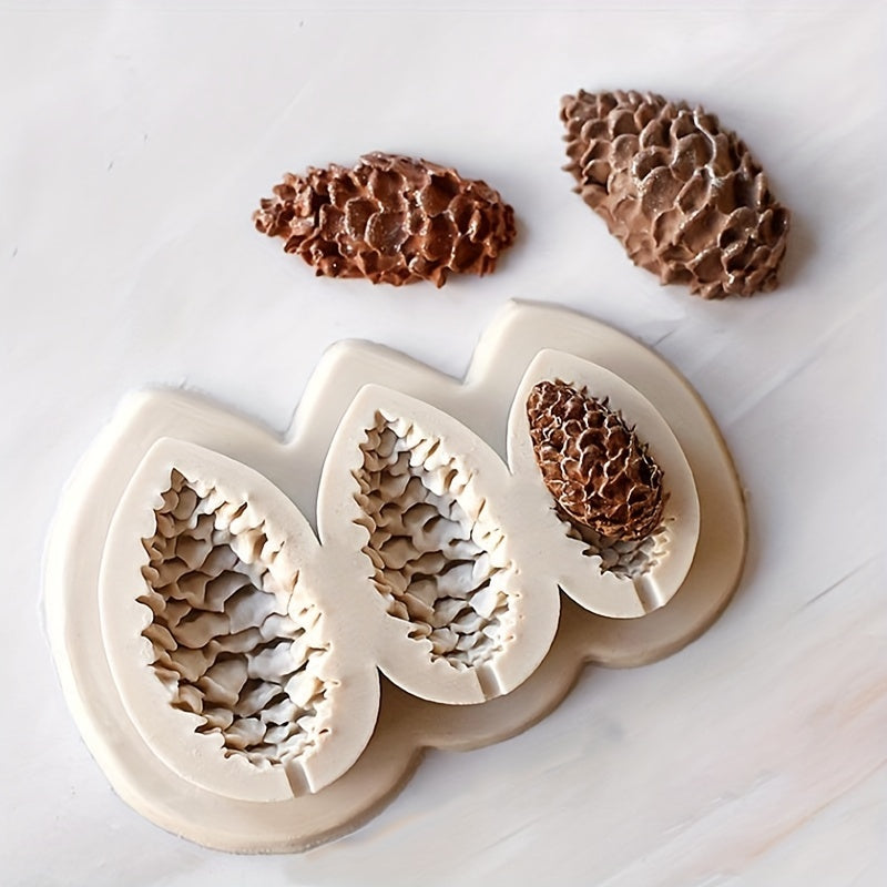 Forest Chocolate Mold featuring one piece design. Squirrel, mushroom, and pine cone shapes made of high-quality silicone material. Perfect for creating cute kawaii animal candies, fondants, and biscuits. Ideal for DIY cake decorating, this versatile mold