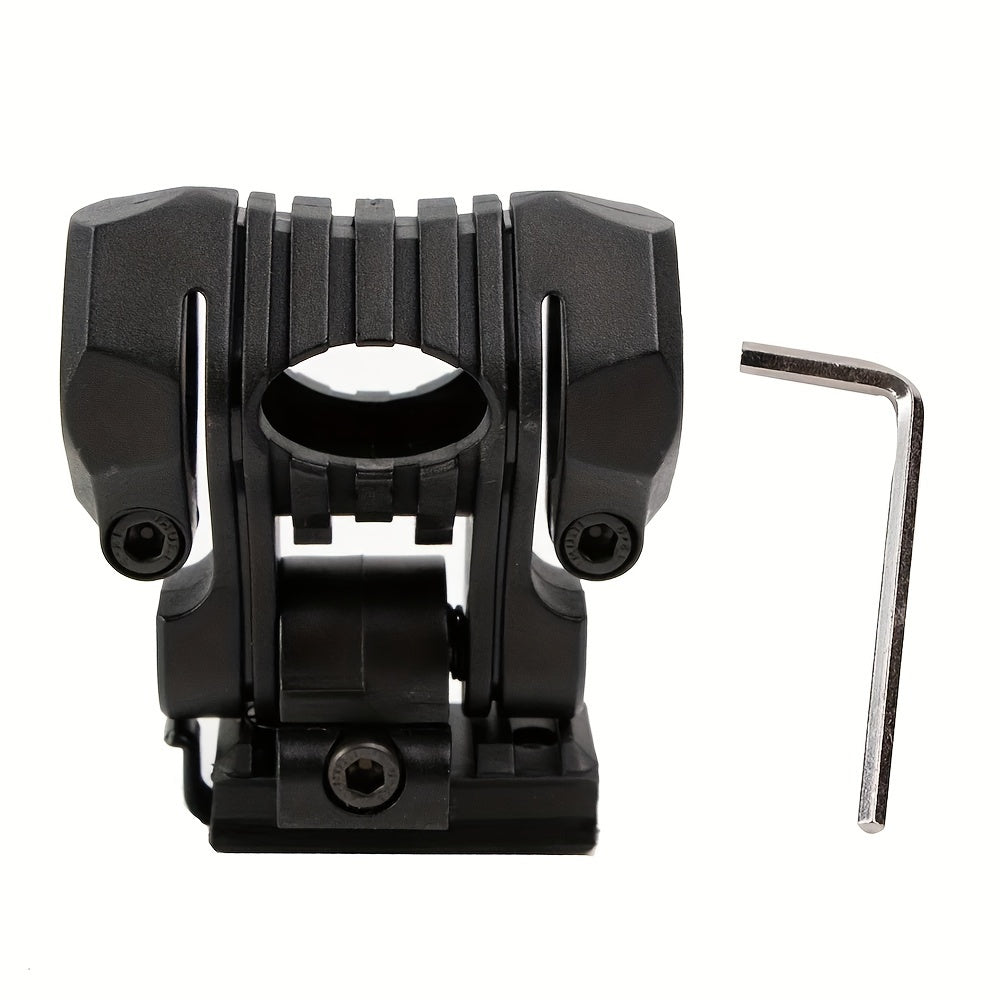 25mm Adjustable Flashlight Mount made of durable ABS, suitable for helmets and fishing rods during hunting and fishing.