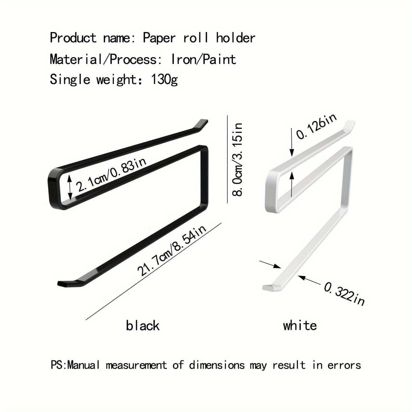 Simplify your kitchen with the 1pc Easy-Install Iron Kitchen Paper Towel Holder. This space-saving cabinet roll organizer requires no drilling and can also hold cling film and dishcloths. Its modern design makes it a stylish addition to your kitchen