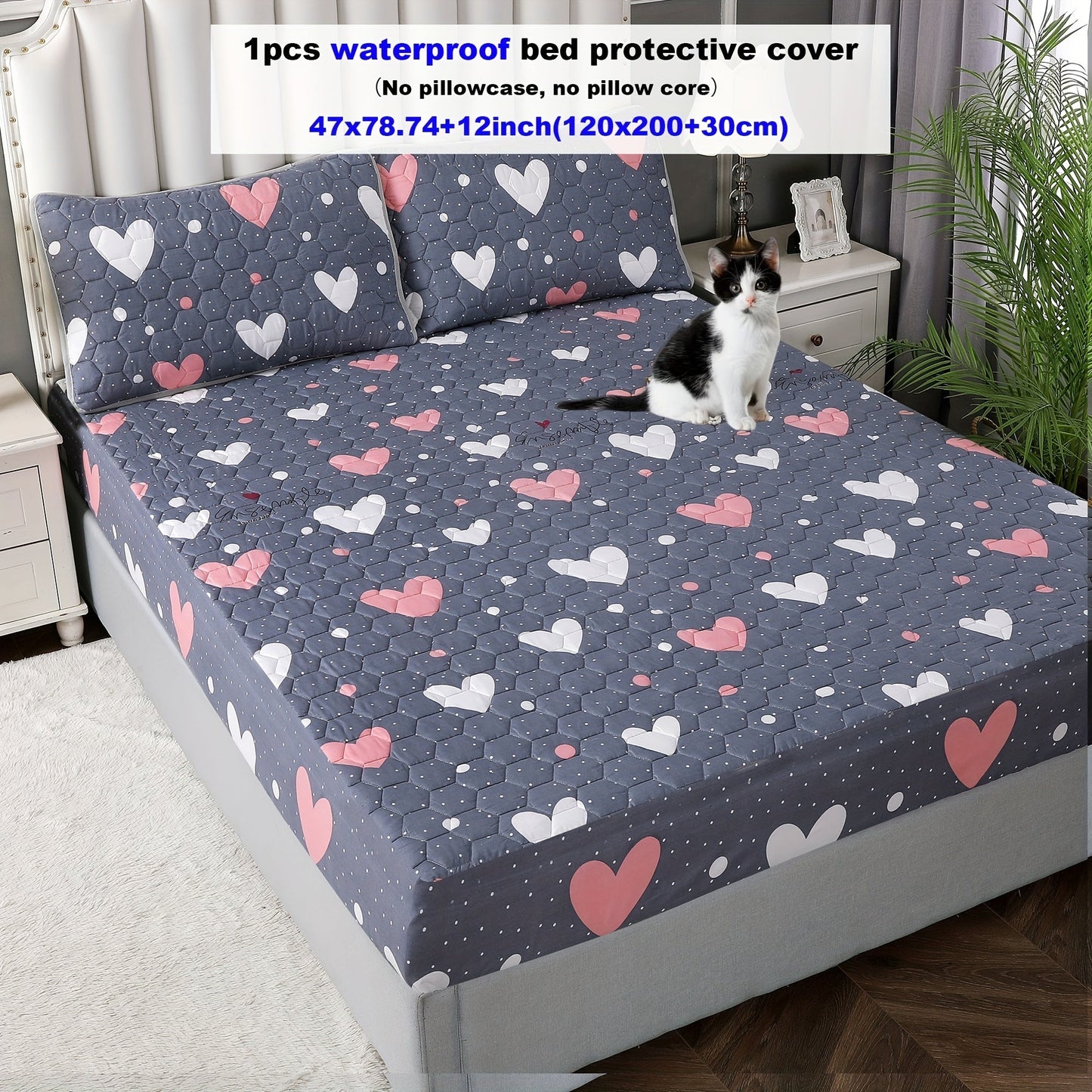 Get a durable waterproof fitted bed sheet with three layers of thickness and a non-slip, breathable design. This versatile mattress cover is perfect for hotel guest rooms and dorms, and is reversible for added convenience. It is easy to clean in the