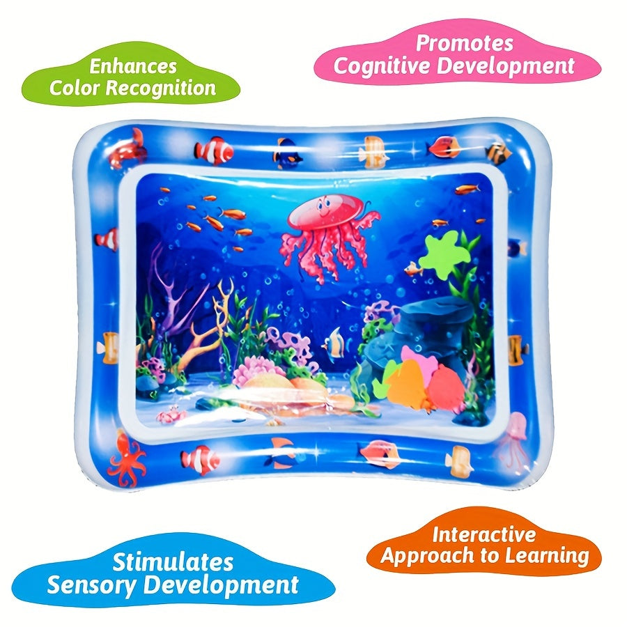 Inflatable marine life mat for home and travel use.