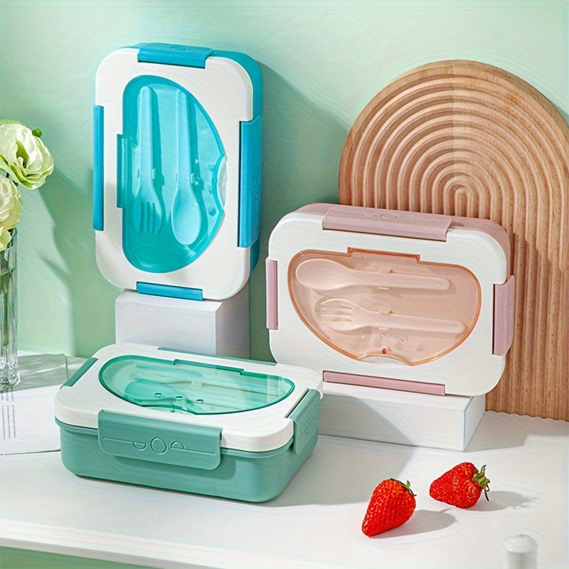 Mint Green Bento Lunch Box with 5 Compartments, Leak-Proof Design, and Dishwasher Safe Plastic Container - Perfect for School, College, Office, and Picnics. Portable and Convenient Option for Meals on-the-Go.