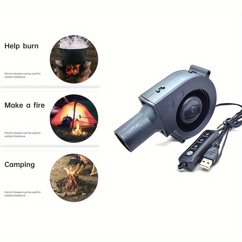 Powerful portable USB fan with duct, adjustable speed, and large airflow for desktop cooling.