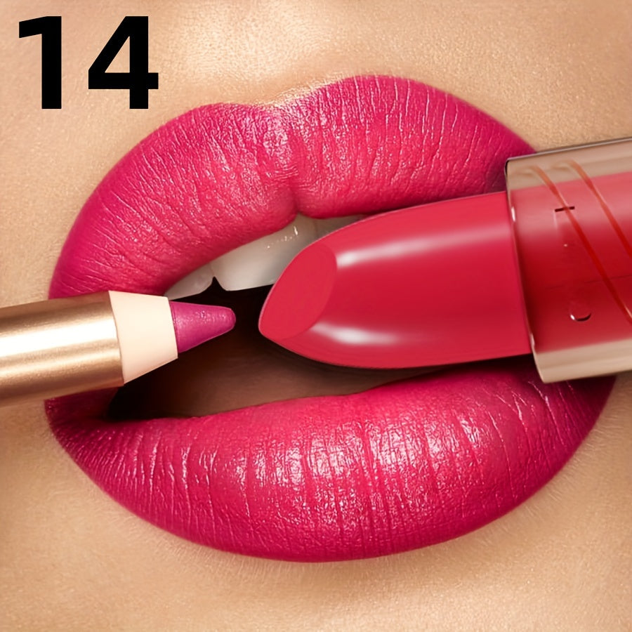 Long-lasting waterproof non-stick lipstick with high color lip gloss formula.