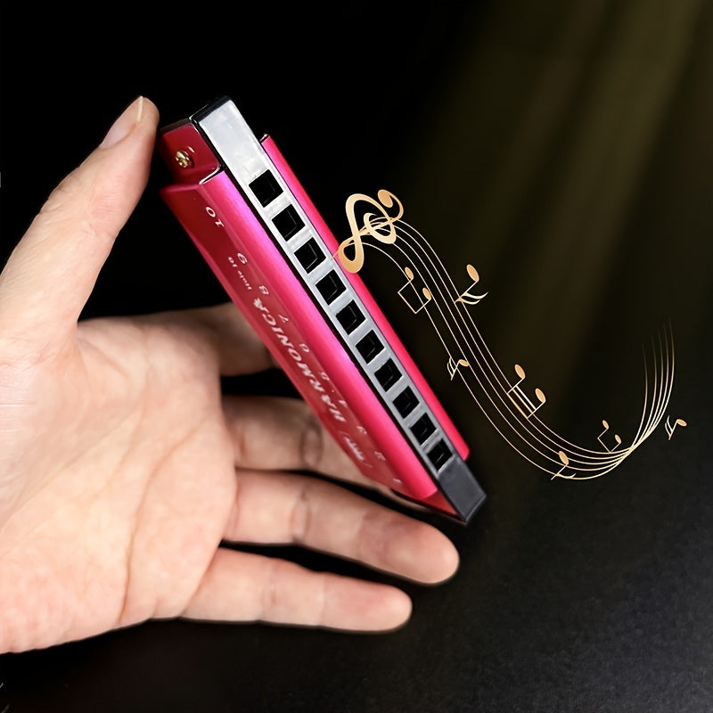 Beginner harmonica with copper core resin and 10 holes, perfect gift for teaching and playing.