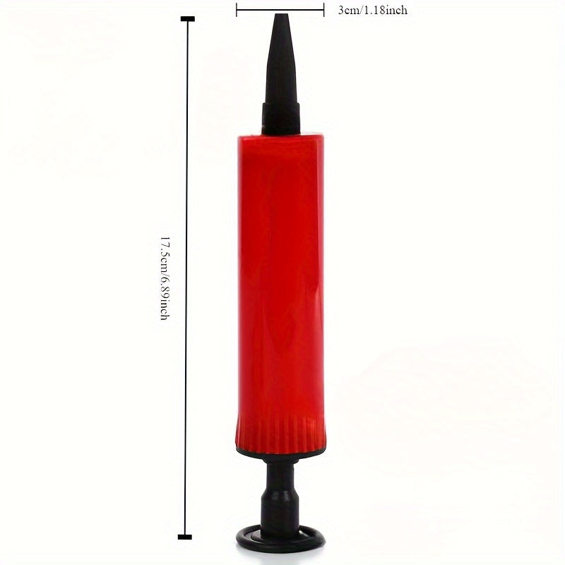 Two pieces of balloon pumps are essential accessories for wedding and birthday party decorations. These portable hand pumps make inflating balloons easy and convenient. Perfect for both foil and regular balloons, these handheld inflators are a must-have