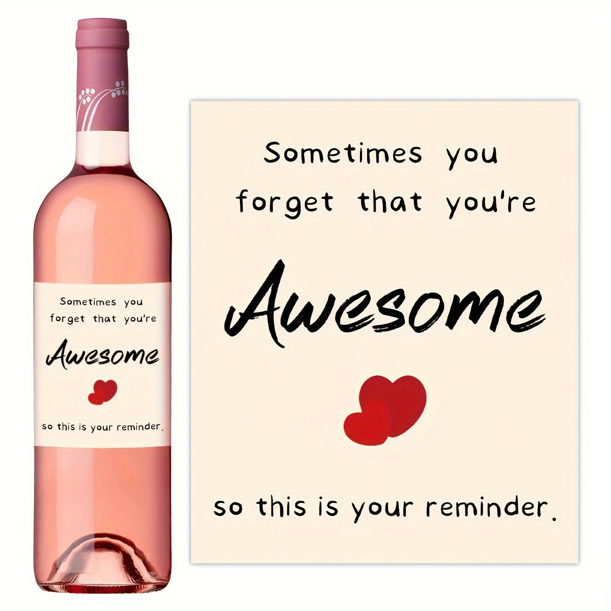 4-Pack of "You're Awesome" Wine Labels, Ideal Gifts for Men and Women, Perfect for Parties and Birthdays