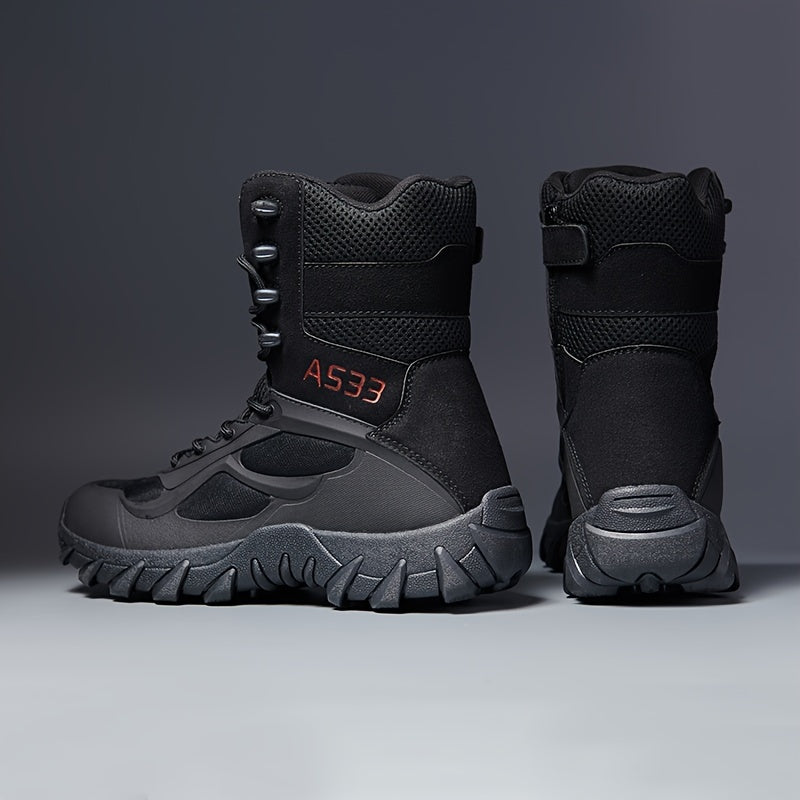 Men's durable snow boots for winter outdoor activities.