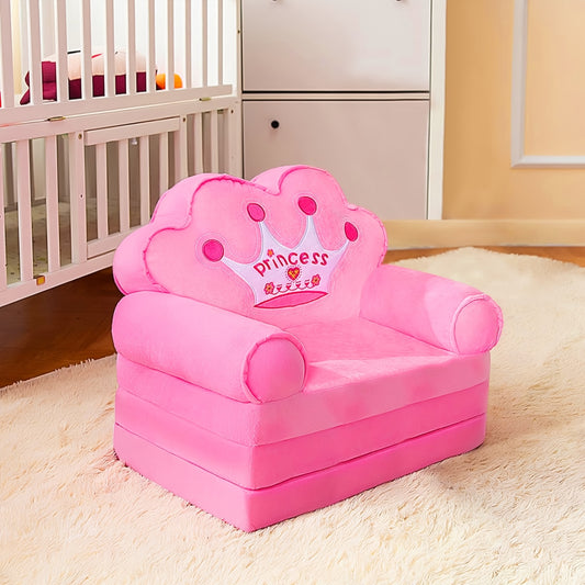 1pc Foldable Princess Themed Sofa Bed, Ergonomic Design, No Electricity or Wooden Materials, Independent, Storage Capacity <3.2 Cubic Feet, Height <68.58 cm After Assembly, Mixed Color