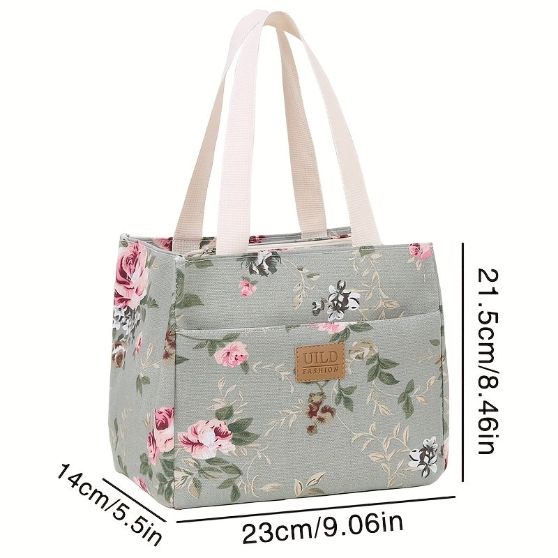 Stay stylish and organized with our large capacity insulated lunch bag. The aluminum foil lining keeps your food fresh all day, making it perfect for work, travel, or picnics. Choose from a variety of floral designs to suit your personal style. Stay