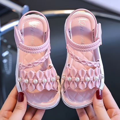 Peyour 2024 Elegant Sandals: Fashionable princess beach shoes with magic tape closure, made of durable PVC for indoor/outdoor use in spring/summer.