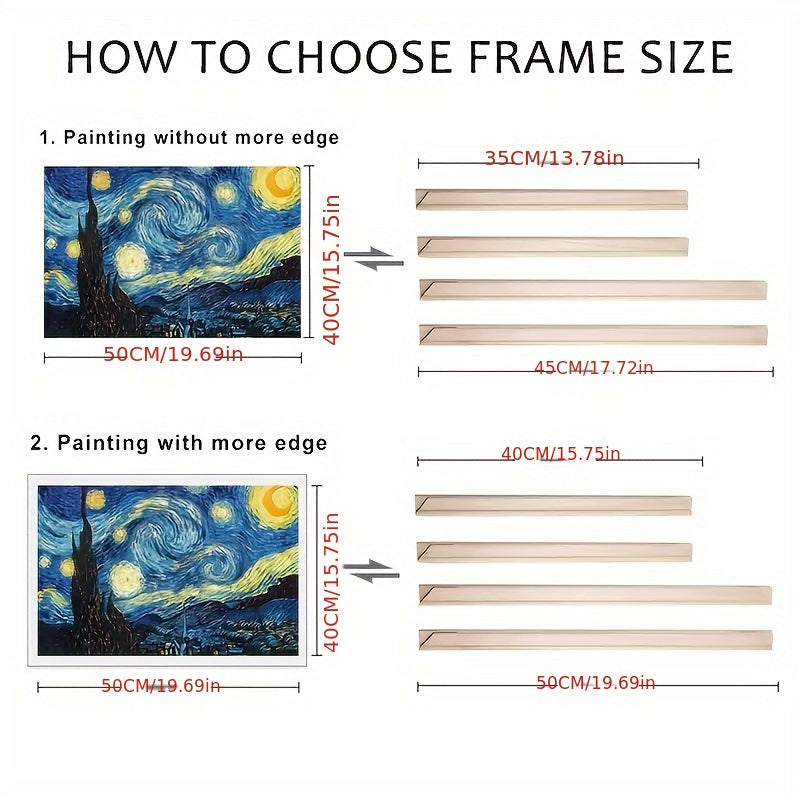 Contemporary DIY Diamond Painting Frame Kit, Vertical Oblong Shape, Wall Mounting, Non-Magnetic, for Canvas & Photo Art - Home Decor Gift, Various Sizes Available.