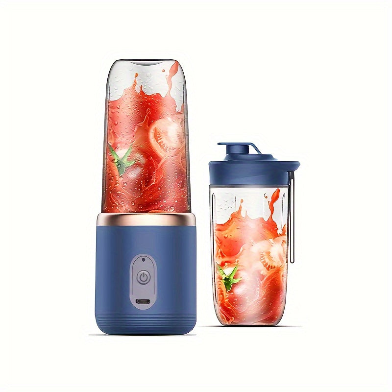 Portable USB juicer with 6 blades, wireless and rechargeable. Great for juicing fruits and crushing ice.