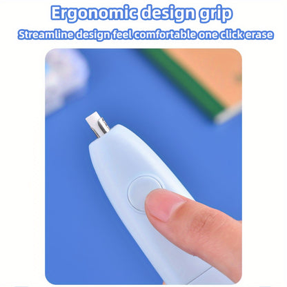 1 electric eraser with 10 spare cartridges for students and art students, battery-free, leaves no traces