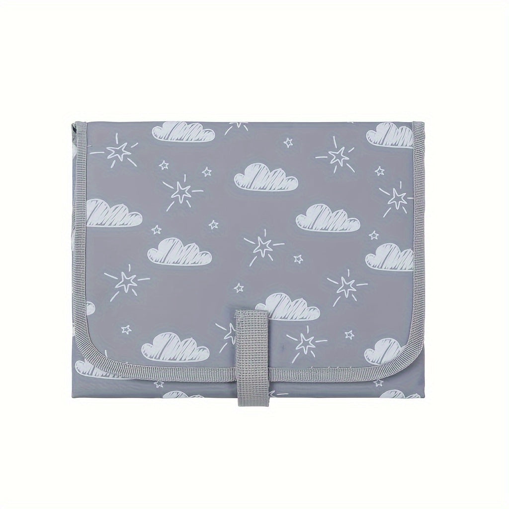 Christmas Portable Youngsters Diaper Changing Pad with Built-in Pillow - Waterproof, Compact & Foldable Travel Mat for Youngsters, Gray Polyester