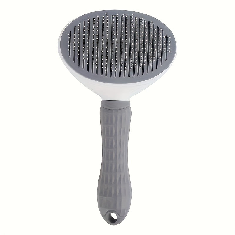 Ergonomic Pet Grooming Brush for Dogs & Cats with One-Click Hair Removal, Ideal for Fur Detangling and Shedding