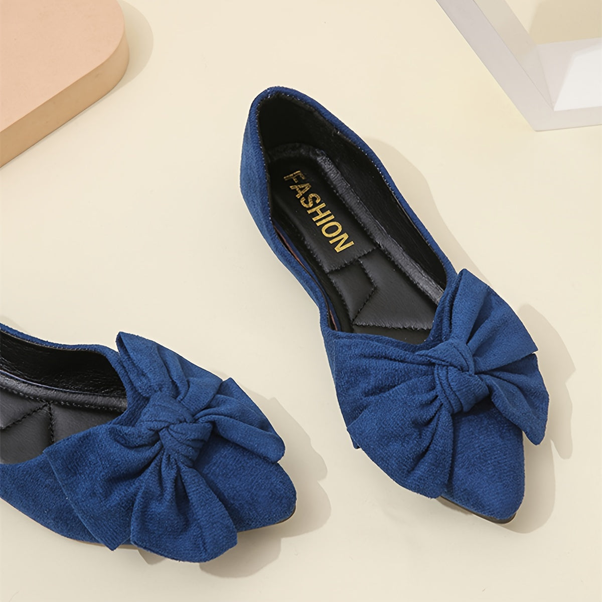 Women's Bowknot Decor Flat Slip-On Shoes, Lightweight and Comfortable.