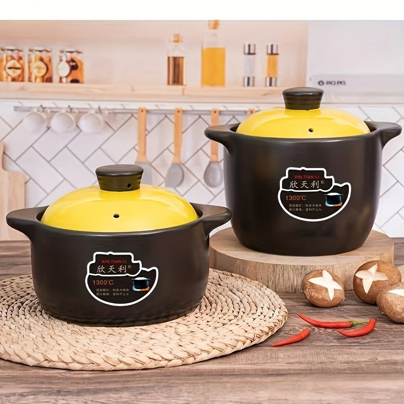 XIN TIAN LI Ceramic Casserole Set boasts even heat distribution, high-temperature resistance, ideal for gas stovetops and steaming, and is safe for dishwasher use.