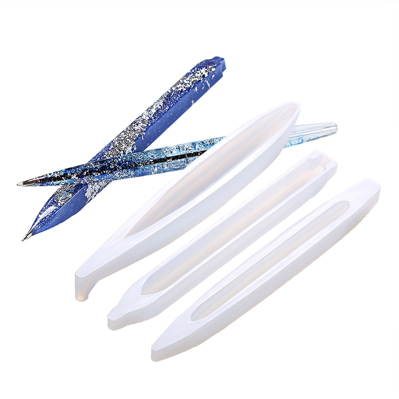 Resin Craft Kit for DIY Projects - Includes Pen Shaped Mold for Ballpoint Pens, Silicone Molds, and Epoxy Resin Casting Molds - Sizes: 6.3/6.69/5.9 inches