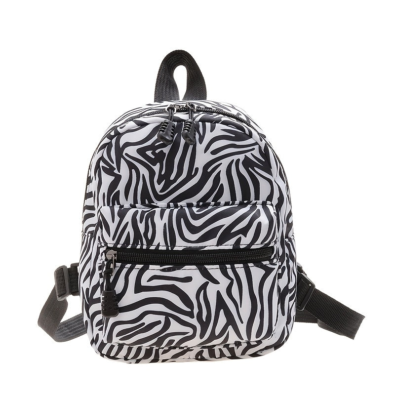 Playful butterfly-printed backpack for girls in preppy style with adjustable strap, white polyester lining. Hand wash or dry clean.