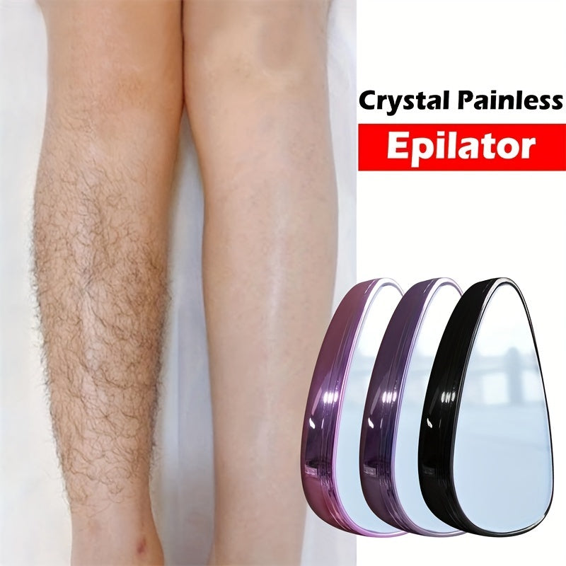 Waterproof nano hair eraser with purple handle for painless exfoliation on various body areas.