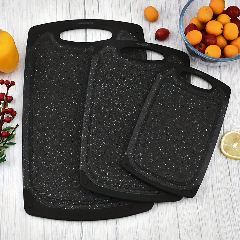 Top Pick: Set of 3 Anti-Slip Plastic Chopping Boards with Colorful Dots, Perfect for Hanging in the Kitchen - Great for Cutting Fruits and Vegetables