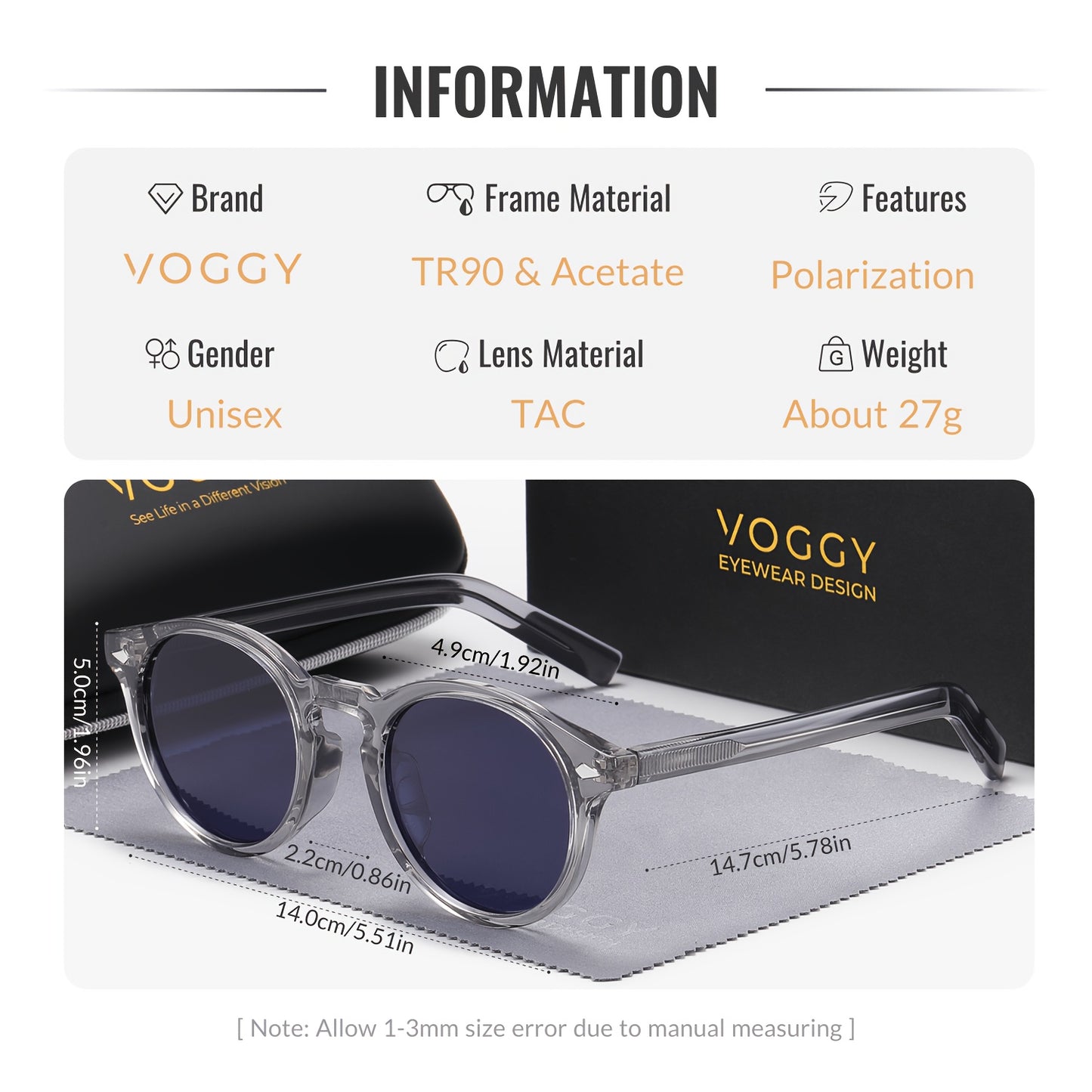 Retro chic polarized fashion sunglasses for men and women. TR90 frame ideal for driving, fishing, and outdoor adventures.