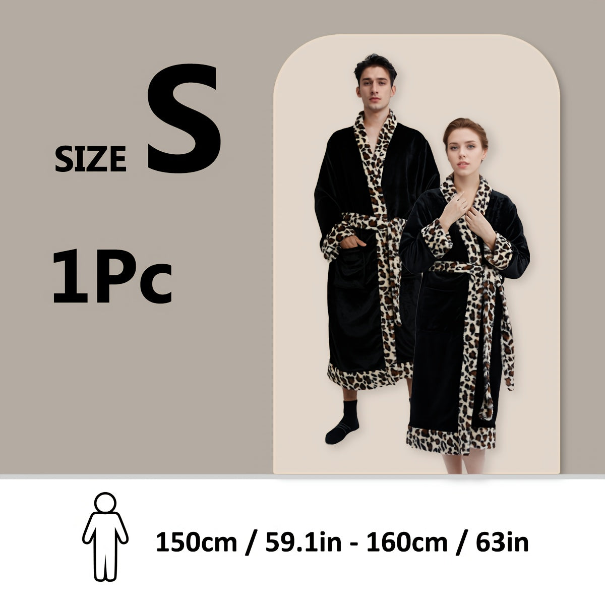 Soft unisex bathrobe with animal print trim, polyester & polyamide blend, machine washable, character themed.