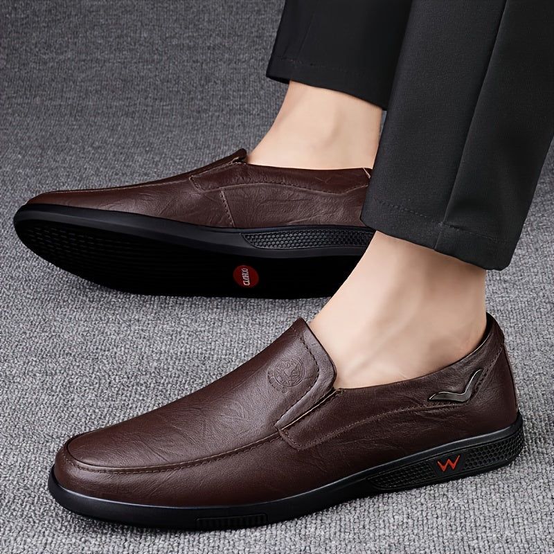 CLOHOO Two-Layer Cowhide Men's Casual Leather Loafers