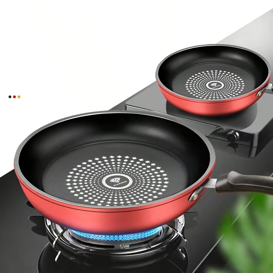 A non-stick 24cm cast iron skillet with a lid, perfect for frying and stir-frying. This skillet is hand wash only and compatible with smooth surface non-induction cooktops. It comes with a lid for added convenience.