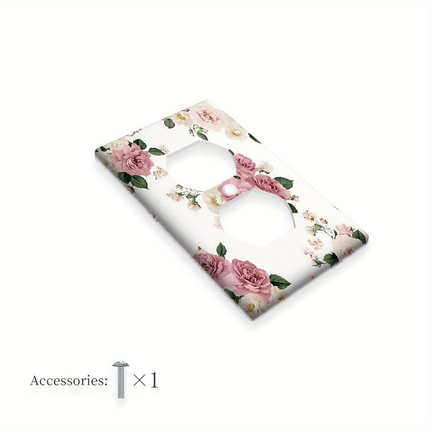 1pc Decorative Light Switch Cover with Pink Flowers for Classroom and Bedroom Decor, 1-Gang/2-Gang Electrical Faceplate