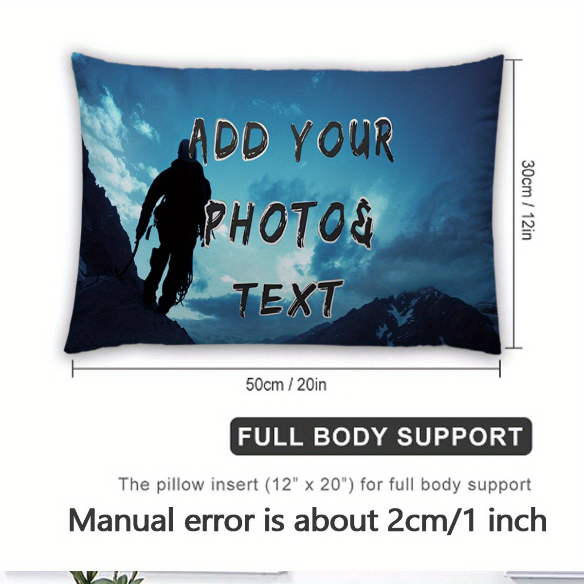 Customize your own photo pillowcase for Valentine's Day, Christmas, Thanksgiving, or any special occasion. A perfect gift for pet lovers, wedding anniversaries, or climbing enthusiasts. Made of short plush material with double-sided printing, this