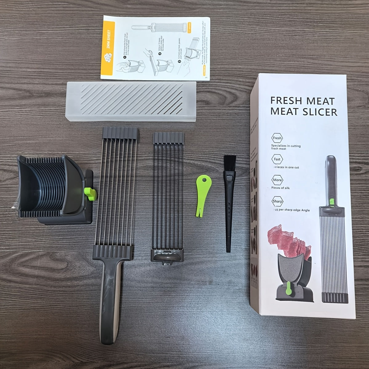 Stainless Steel & ABS Handheld Meat Cutter - Versatile 8-in-1 Multifunctional Tool for Slicing, Dicing, Cubing, and Grinding Fresh Meat in the Kitchen