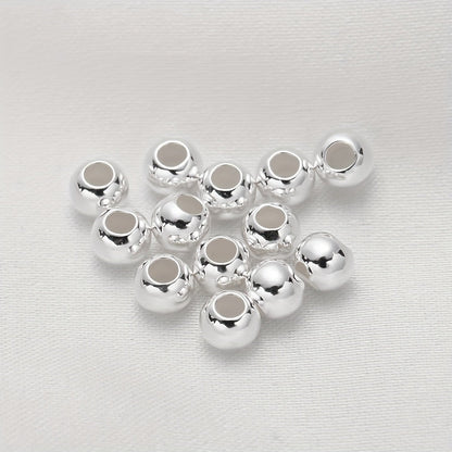 Set of 100 925 Sterling Silver Round Spacer Beads, 2mm in Outer Diameter - Perfect for DIY Jewelry Making Projects such as Bracelets and Necklaces