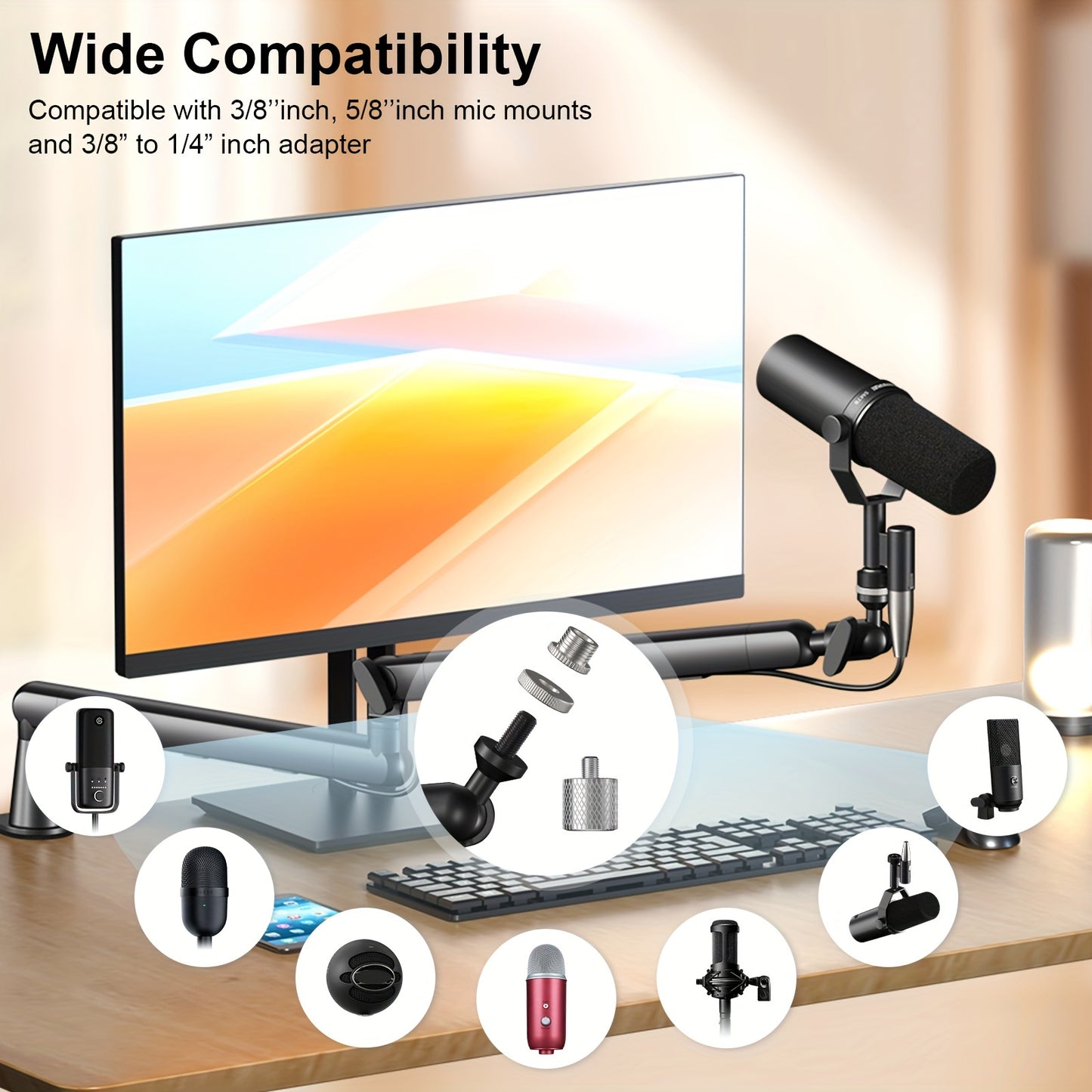 RODD Aluminum Microphone Boom Arm Stand with Desk Clamp, Cable Management, XLR Compatible, for Podcasts, Streaming, Gaming.