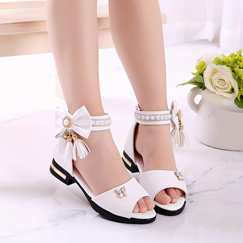 Cute bowknot open toe sandals perfect for summer vacation parties.