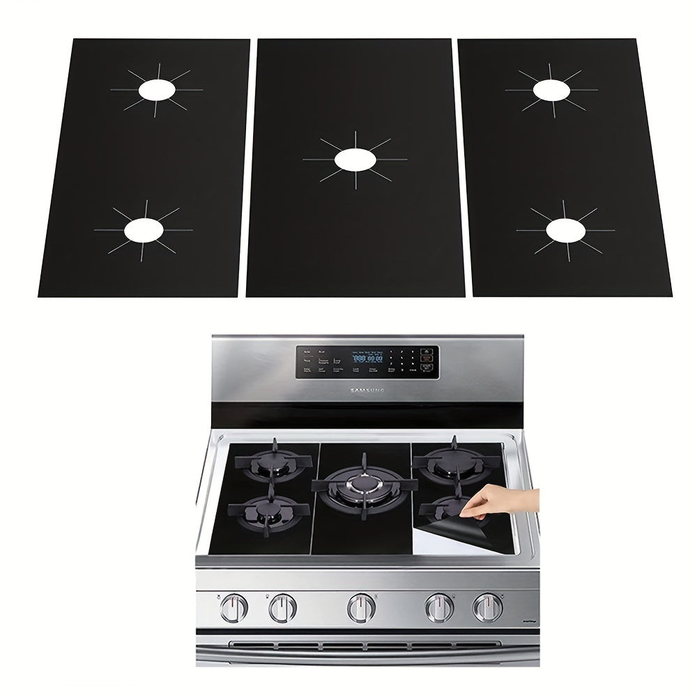 Three pieces of Gas Stove Protective Cover Set, including Anti-dirty Pad, Gas Stove Protection Pad, Anti-fouling And Oil-proof Pad, and Cleaning Pad