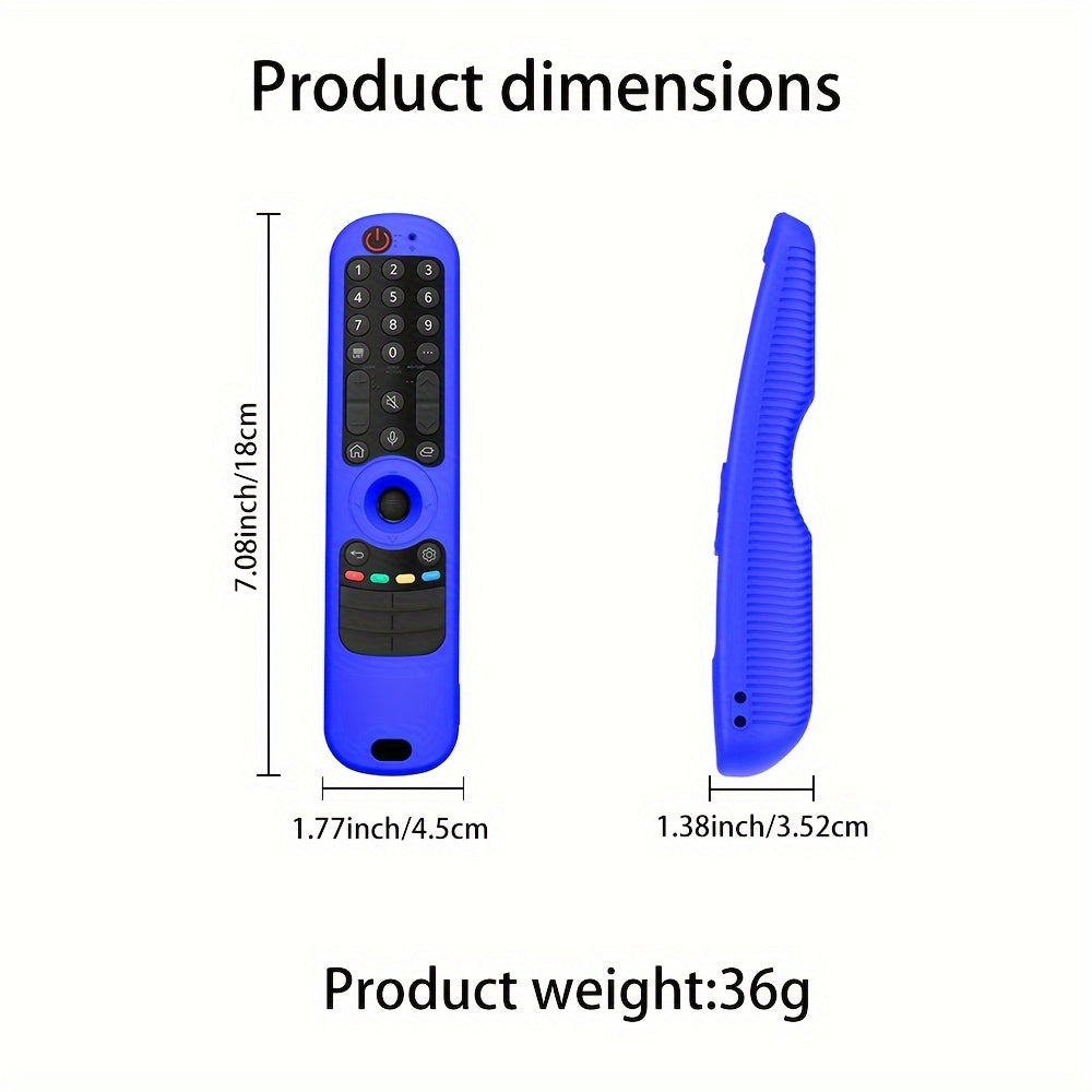 Shockproof silicone cover for LG AN-MR21GC MR21N/21GA remote with non-slip grip and no battery needed.