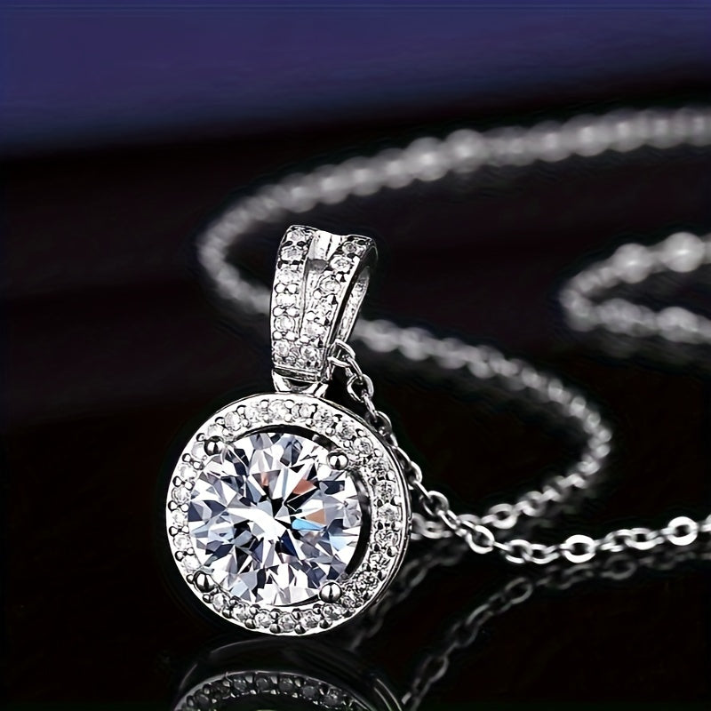 Trendy Shimmering Moissanite Pendant Necklace - Timeless 3 Carat Statement Piece - Elegant and Chic - Perfect for Women - Luxurious and Stylish - A Must-Have for Every Jewelry Collection