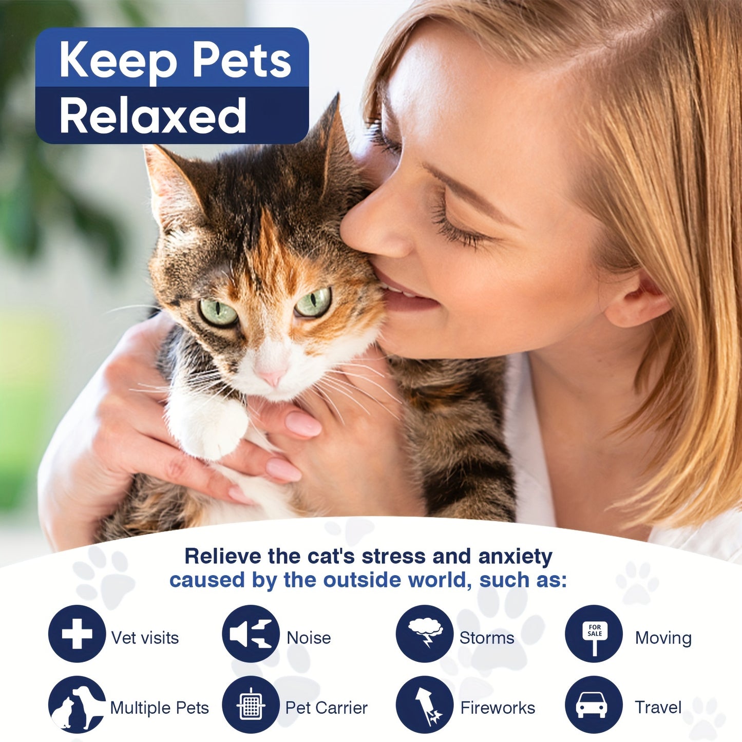 4 calming collars for cats relieve anxiety and stress for 30 days, with adjustable pheromone collar suitable for all cats.