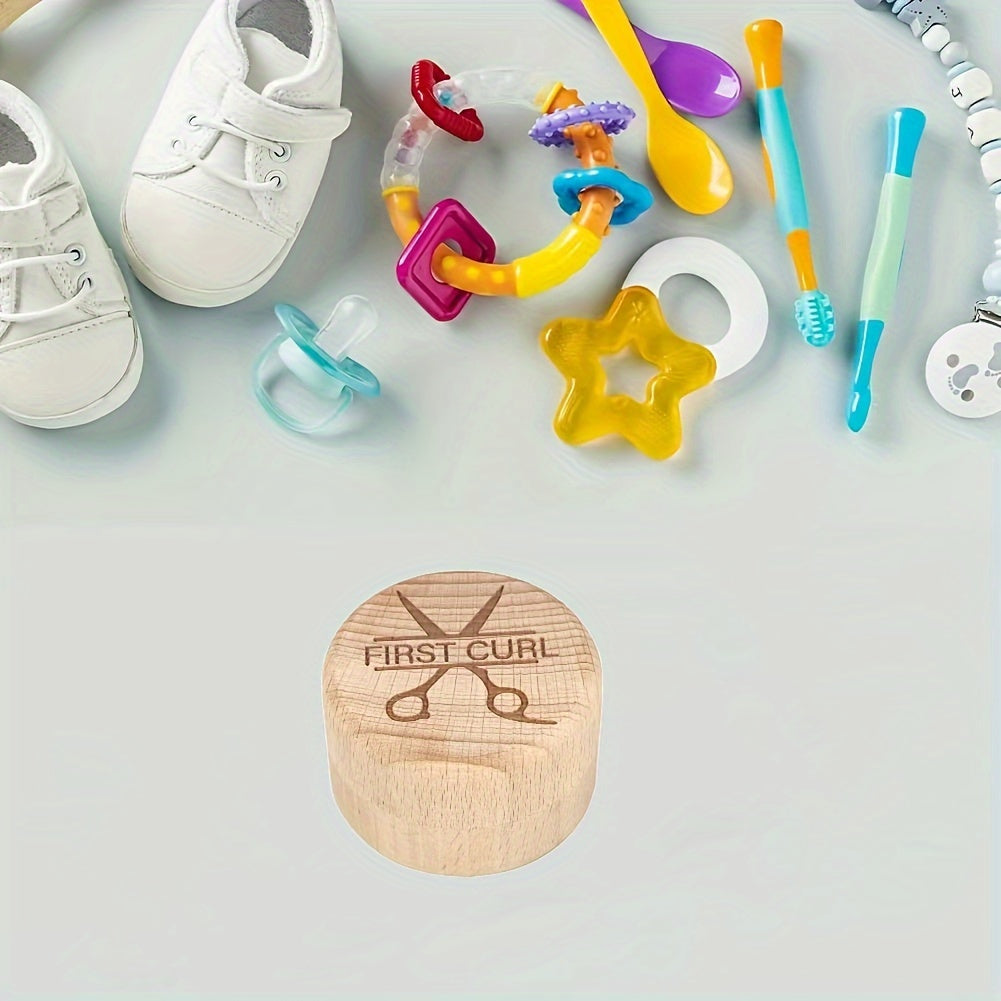 Creative Youngsters Wooden Log Commemorative Storage Box for storing hair, teeth, and memories.