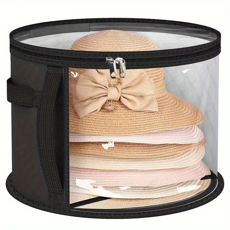 ClearView Fabric Hat Storage Organizer - Keep your beach and brim hats organized with this stackable container featuring a large front window and portable zippered closure.