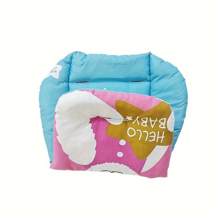 Introducing the "Hello Baby" Polar Bear Design Universal Baby Stroller Cushion Pad with Head Support. This soft polyester infant car seat liner features warm cotton padding, perfect for high chairs and strollers. Specifically designed for children aged